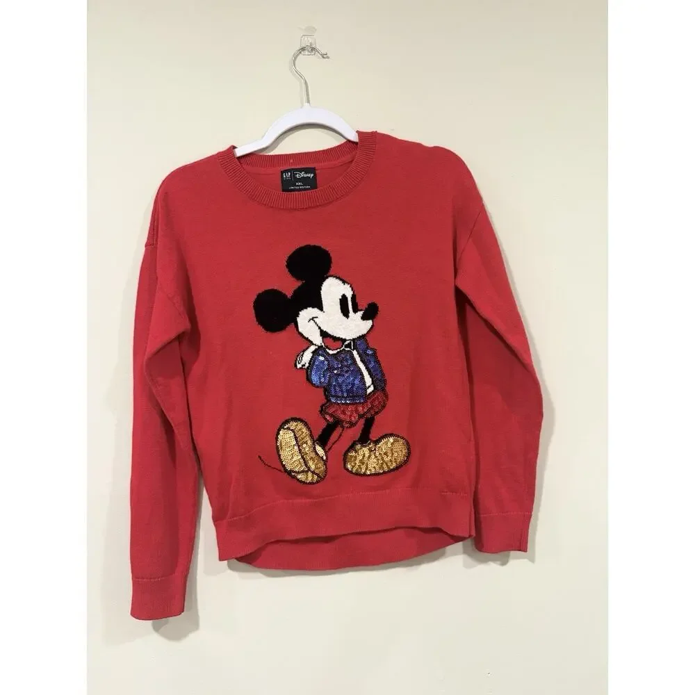NWOT Gap Kids Disney Mickey Mouse Red Sequin Sweater Limited Edition xXl 2311